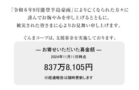 ｢令和6年能登半島地震及び能登豪雨災害募金」 にご協力をお願いします（1月12日（日）まで）