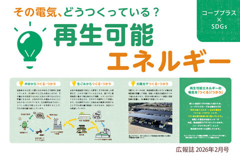 【コーププラス×SDGs】その電気、どうつくっている？再生可能エネルギー（広報誌2026年2月号）