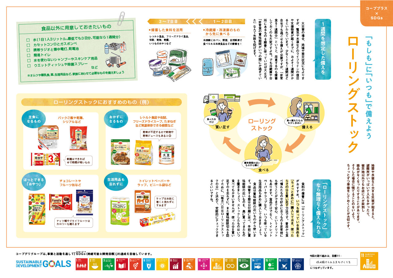 【コーププラス×SDGs】「もしも」に「いつも」で備えようローリングストック（広報誌2025年2月号）